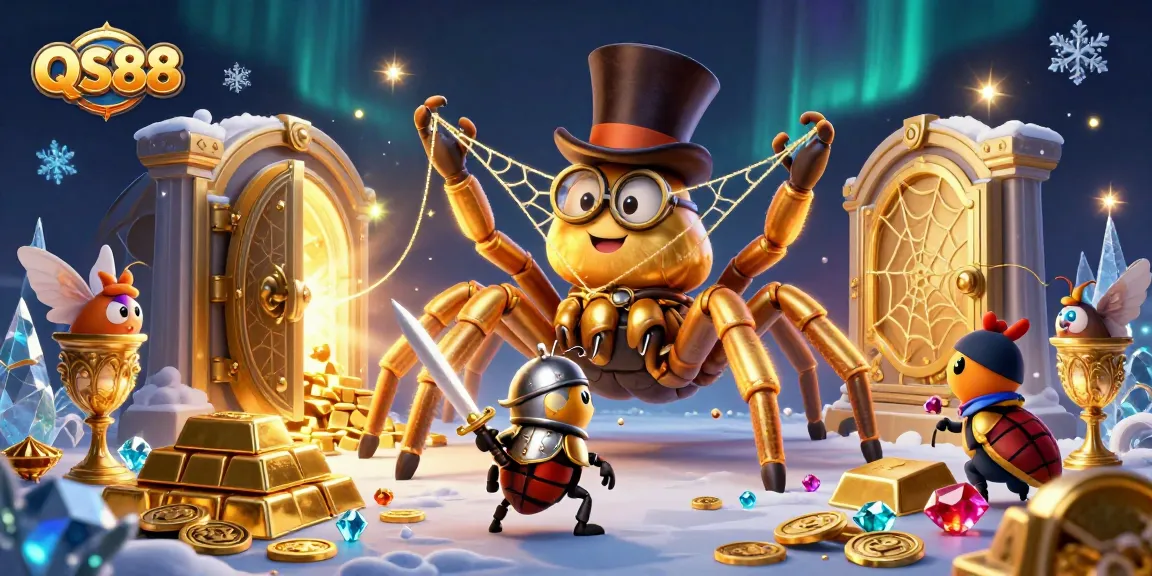 Experience the thrill of QS88 casinos with a golden tarantula and beetle knight adventure!