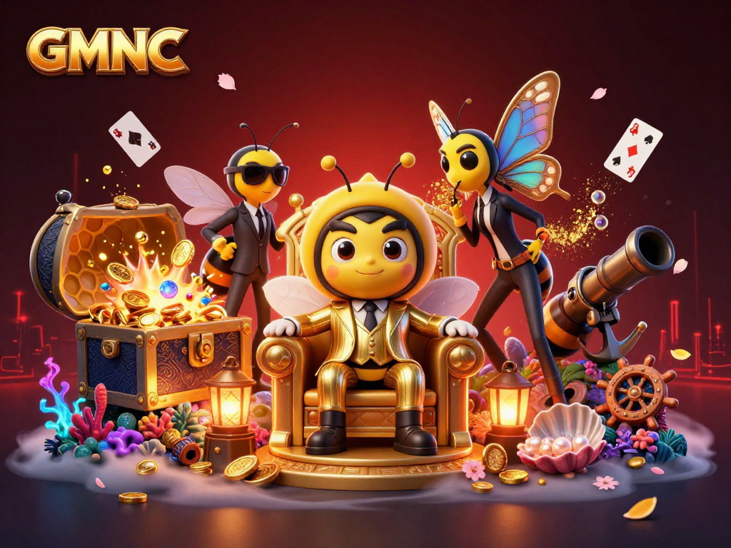 Experience GMNC's vibrant gaming scene with a bumblebee mob boss and dynamic elements!